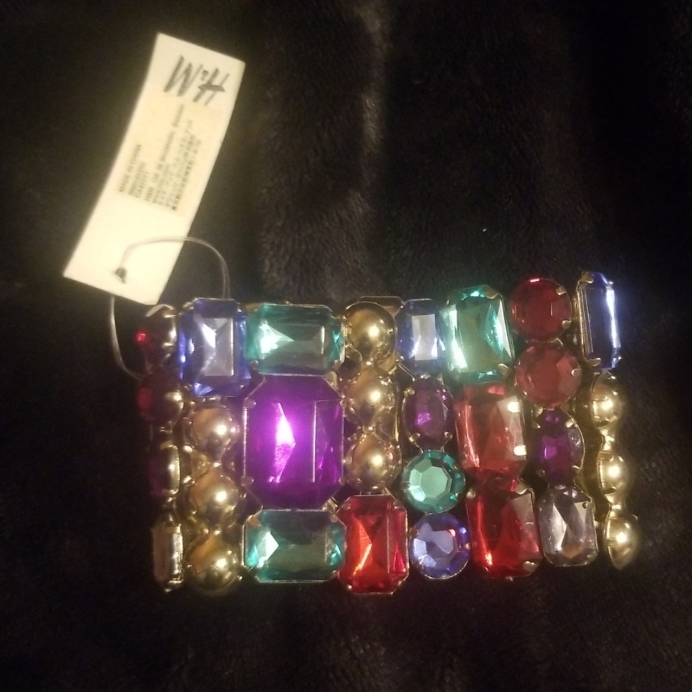 Rhinestone Multi Cuff Stones H&M Jewellery Cuff Bracelet